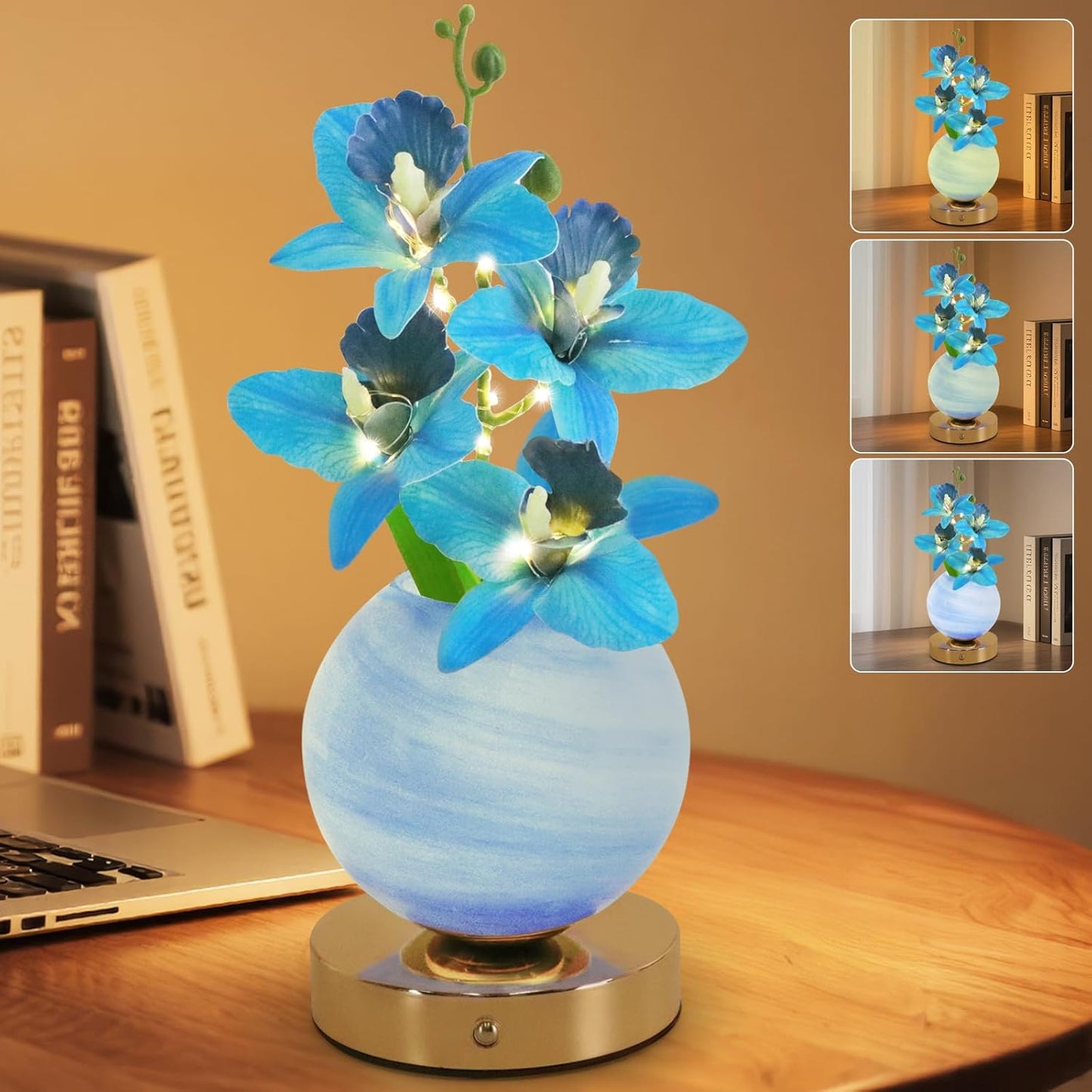 Enchanting Tulip Table Lamp - Rechargeable Cordless Touch Dimming LED Night Light for a Romantic Ambiance - Perfect Gift for Women and Moms (Pink)